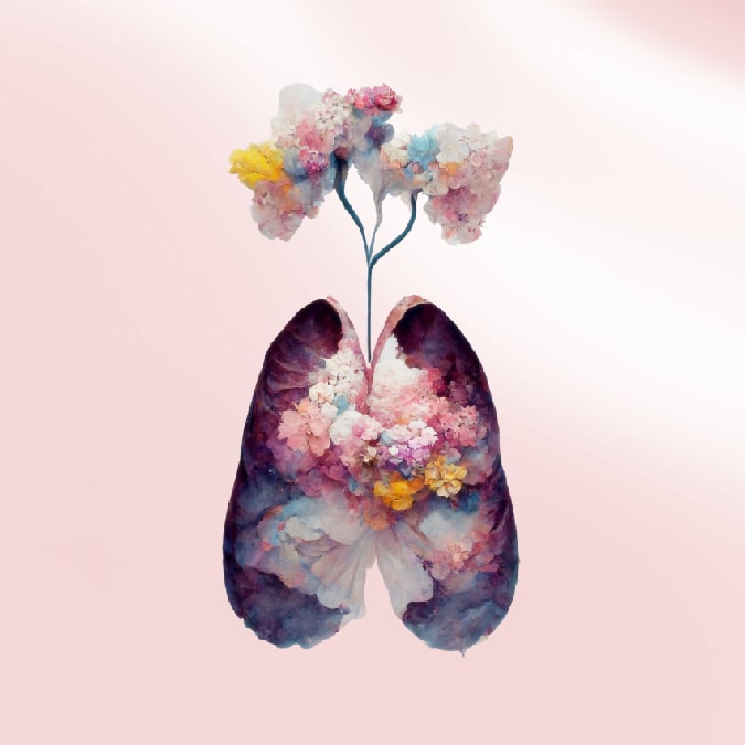 Colorful AI generated Lungs